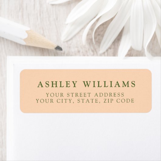 Soft Peach Minimalist Elegant Return Stickers (Insitu)