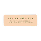 Soft Peach Minimalist Elegant Return Stickers (Vorne)