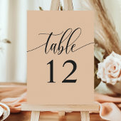 Soft Peach Minimalistisch Calligrafy Wedding Tischnummer