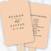 Soft Peach Minimalistisch Wedding Program Fächer