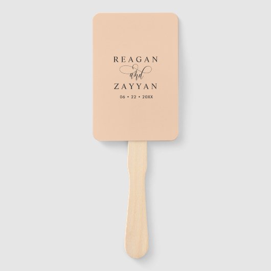 Soft Peach Minimalistisch Wedding Program Fächer (Vorderseite)