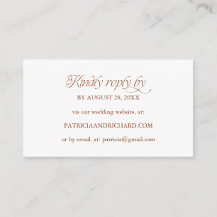Soft Peach Minimalistische Online-RSVP-Hochzeitswe Begleitkarte