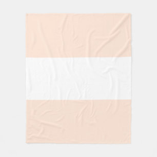 Soft Peach Pastell- und Weißbalken-Design Fleecedecke