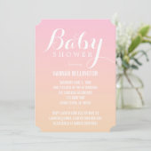 Soft Peach & Pink Baby Einladung (Stehend Vorderseite)
