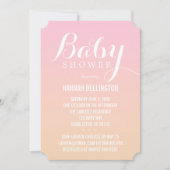 Soft Peach & Pink Baby Einladung (Vorderseite)