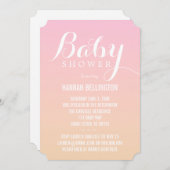 Soft Peach & Pink Baby Einladung (Vorne/Hinten)