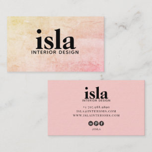 Soft Peach Textur Innenarchitektin Visitenkarte
