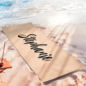 Soft Peach und Black Individuelle Name einfach Yogamatte