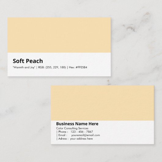 Soft Peach | "Wärme und Freude" Visitenkarte (Vorne/Hinten)
