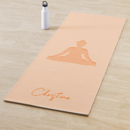 Soft Peach Yoga Pose mit Individuelle Name Yogamatte