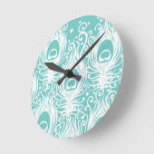 Soft peacock feathers runde wanduhr (Winkel)