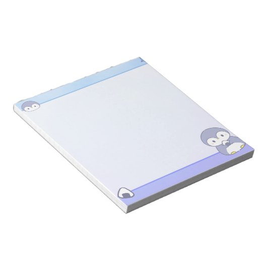 Soft Penguin Notepad | Cute Pastel Memo Pad Notizblock (angewinkelt)