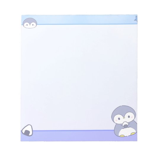 Soft Penguin Notizblock | Süße Pastell-Notizblock (Vorderseite)