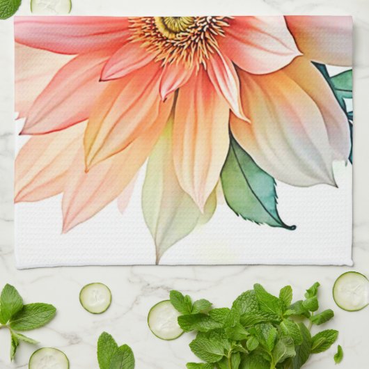 Soft-Petal-Abstrakt-Blütendesign Geschirrtuch (Gefaltet)