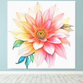 Soft-Petal-Abstrakt-Blütendesign Leinwanddruck (Insitu (Holzboden))