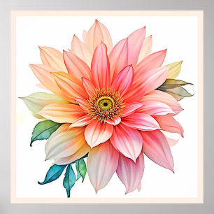 Soft-Petal-Abstrakt-Blütendesign Poster