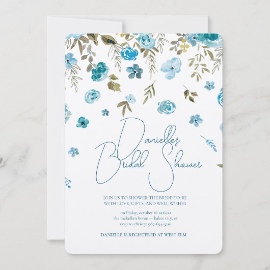 Soft Petal Rain Bridal Shower Invitation Einladung (Vorderseite)