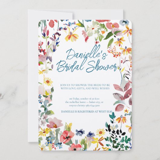 Soft Petal Rain Bridal Shower Invitation Einladung (Vorderseite)