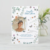 Soft Petal Rain Bridal Shower Invitation Einladung (Stehend Vorderseite)