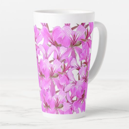 Soft Petals - Pink Floral Latte Tasse (Rechte Ecke)