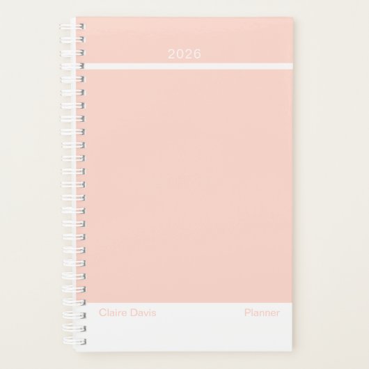 Soft-Pfirsich-Minimalist-Planner Planer (Vorderseite)