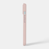 Soft Pink and Beige Vertical Stripe Pattern iPhone 15 Hülle (Linke Seite)