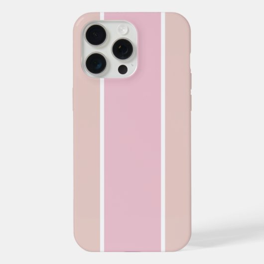 Soft Pink and Beige Vertical Stripe Pattern iPhone Hülle (Rückseite)