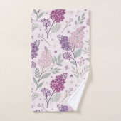 Soft Pink and Purple Lilac Floral Pattern   Badhandtuch Set (Handtuch)