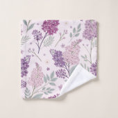 Soft Pink and Purple Lilac Floral Pattern Badhandtuch Set (Waschlappen)