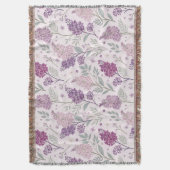 Soft Pink and Purple Lilac Floral Pattern Decke (Vorderseite Vertikal)