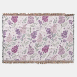 Soft Pink and Purple Lilac Floral Pattern Decke