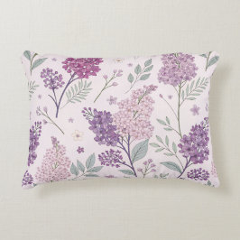 Soft Pink and Purple Lilac Floral Pattern Dekokissen