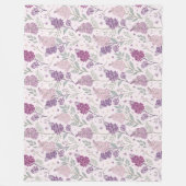 Soft Pink and Purple Lilac Floral Pattern   Fleecedecke (Vorderseite)