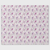 Soft Pink and Purple Lilac Floral Pattern Geschenkpapier (Flach)