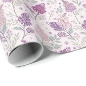 Soft Pink and Purple Lilac Floral Pattern Geschenkpapier (Rolleneckpunkt)