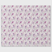 Soft Pink and Purple Lilac Floral Pattern   Geschenkpapier (Flach)