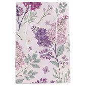 Soft Pink and Purple Lilac Floral Pattern Mittlere Geschenktüte (Vorderseite)