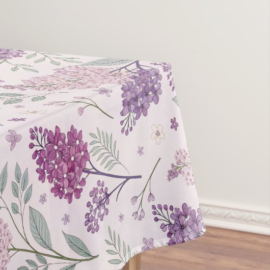 Soft Pink and Purple Lilac Floral Pattern Tischdecke (Beispiel)