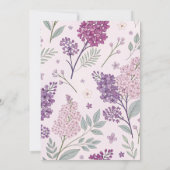 Soft Pink and Purple Lilac Floral Wedding Einladung (Rückseite)