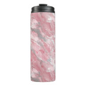 Soft Pink and Silver Marble-Like Pattern Thermosbecher (Vorderseite)