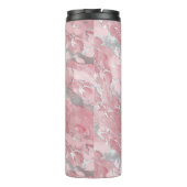 Soft Pink and Silver Marble-Like Pattern Thermosbecher (Rückseite)