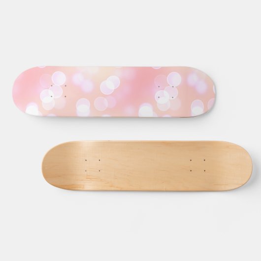 Soft Pink Ästhetik Bokeh Muster Skateboard (Horizontal)