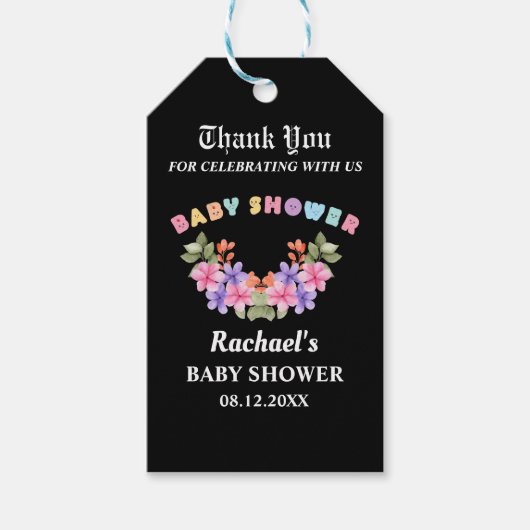 Soft Pink Baby Dusche, Baby Girl Dusche Geschenkanhänger (Vorderseite)