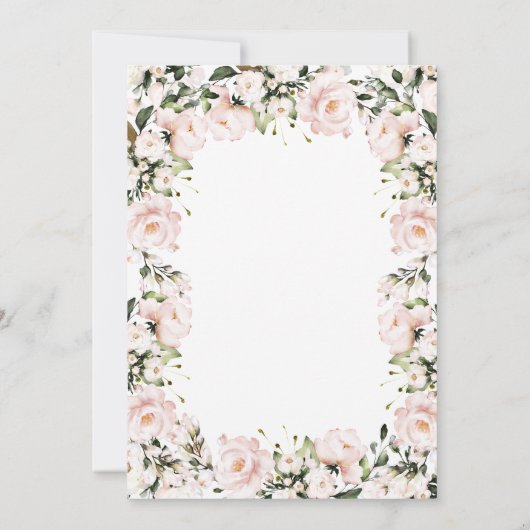 Soft Pink Baby Dusche Einladung (Rückseite)