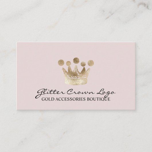 Soft Pink Baby Gold Crown Visitenkarte (Vorderseite)