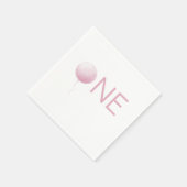 Soft Pink Balloon Modern Girl First Birthday Party Serviette (Ecke)