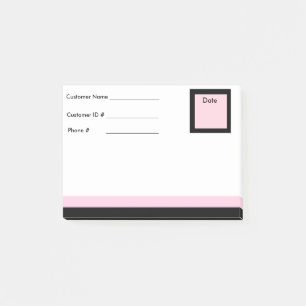 Soft Pink & Black Border Post-it® Notes- Info. Post-it Klebezettel