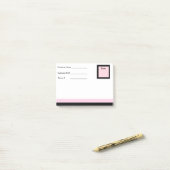 Soft Pink & Black Border Post-it® Notes- Info. Post-it Klebezettel (Auf Schreibtisch)