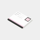 Soft Pink & Black Border Post-it® Notes- Info. Post-it Klebezettel (angewinkelt)