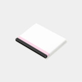 Soft Pink & Black Border Post-it® Notes Post-it Klebezettel (angewinkelt)